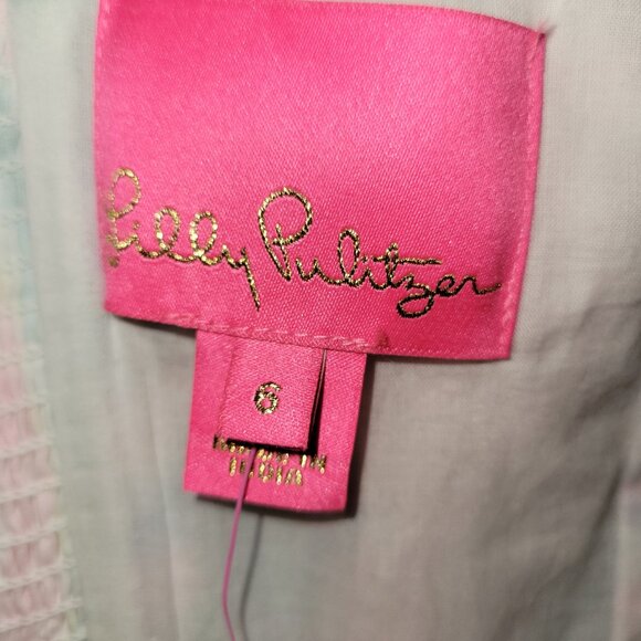 Lilly Pulitzer Edith Cotton Midi Dress in Sea Turtle Soiree NWT Size 6 - Picture 8 of 9